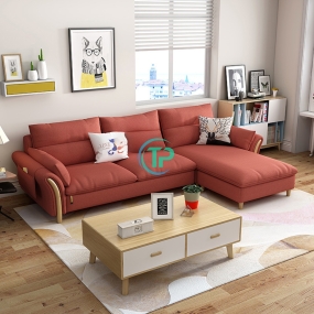 Sofa Góc Vải Phòng Khách Pha Gỗ Chất Lượng TPN1099