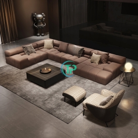 Bộ Sofa Góc Phòng Khách Da Sang Trọng Đẳng Cấp Chất Lượng TPN902