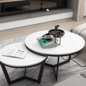 Bàn Mặt Đá Đôi Khung Cách Điệu TP120