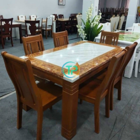 Bàn Ăn 6 Ghế Xuất Khẩu Gỗ Tự Nhiên TP01