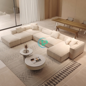 Bộ Sofa Góc Phòng Khách Da Sang Trọng Đẳng Cấp Nhất TPN973