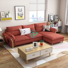 Sofa Góc Vải Phòng Khách Pha Gỗ TPN1099
