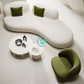 Sofa Băng Kèm Ghế Đơn Phong Cách Bắc Âu Hiện Đại TPN812