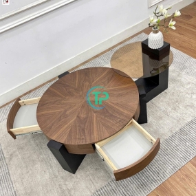 Bàn Trà Đôi Gỗ Nhập Khẩu BTN008