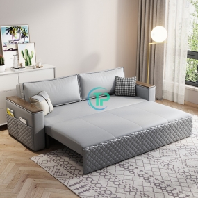 Sofa Giường Cao Cấp Ốp Tay Gỗ TPSB013