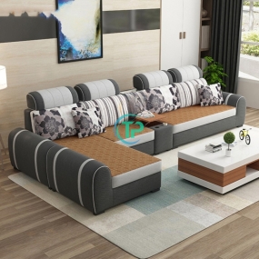 Sofa Góc Da Hàn Quốc Có Hộc Trà TPN875
