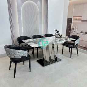 Bộ Bàn Ăn Nhập Khẩu Mặt Đá 6 Ghế TPBA05