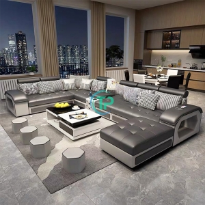 Sofa Góc Chữ U Da Công Nghiệp Chất Lượng TP409