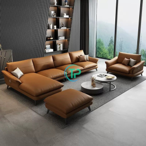 Sofa Góc Da Căn Hộ Bắc Âu Hiện Đại TPN328