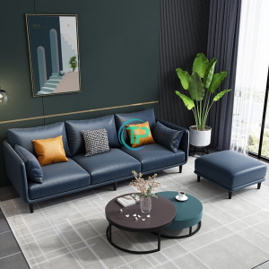 Sofa Da Căn Hộ Nhỏ Phong Cách Bắc Âu Giá Rẻ TPN487