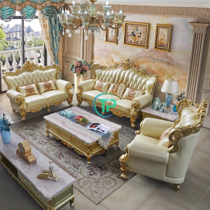 Sofa Phòng Khách Sang Trọng Kết Hợp Gỗ TPN1284