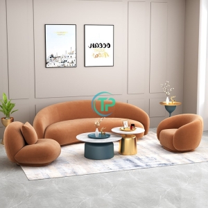Sofa Băng Cong Phong Cách Hàn Quốc Kèm Ghế Đơn TPN648