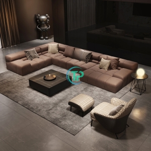 Bộ Sofa Góc Phòng Khách Da Sang Trọng Đẳng Cấp Chất Lượng Cao TPN902