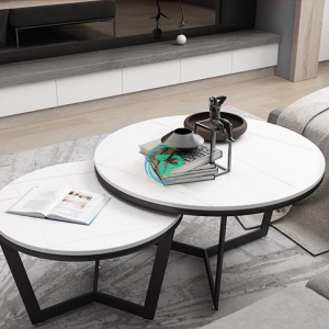 Bàn Mặt Đá Đôi Khung Cách Điệu TP120