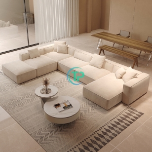 Bộ Sofa Góc Phòng Khách Da Sang Trọng Đẳng Cấp Nhất TPN973