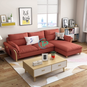 Sofa Góc Vải Phòng Khách Pha Gỗ TPN1099