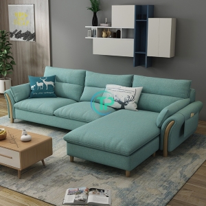 Sofa Góc Vải Phòng Khách Pha Gỗ Cao Cấp TPN1099