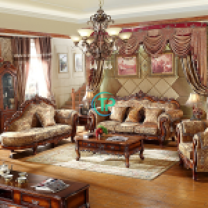 Sofa Da Kết Hợp Gỗ Nguyên Khối Chạm Khắc Hai Mặt TPN1283