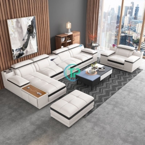 Sofa Góc Da Phòng Khách Hiện Đại Giá Tốt TPN409