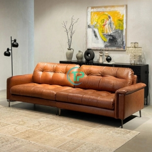 Sofa Da Căn Hộ Nhỏ Phong Cách Hiện Đại TPN1353