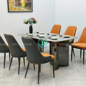 Bộ Bàn Ăn 6 Ghế Mặt Đá Nhập Khẩu TPBA013