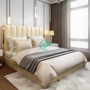 Giường Ngủ Bọc Da Viền Vàng Bắc Âu TPGD-017