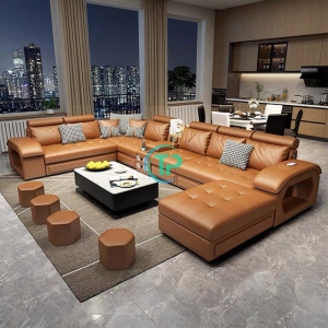 Sofa Góc Chữ U Da Công Nghiệp TP409