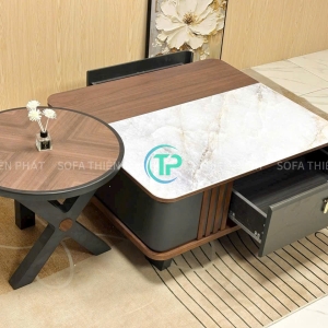 Bàn Đôi Mặt Đá Phối Gỗ Nhập Khẩu BTN004