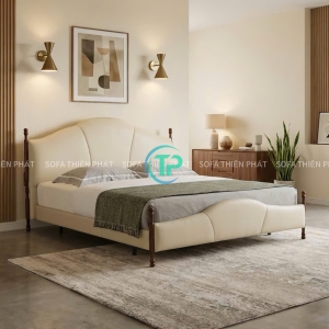Giường Ngủ Bọc Da Phối Gỗ TPGD-019